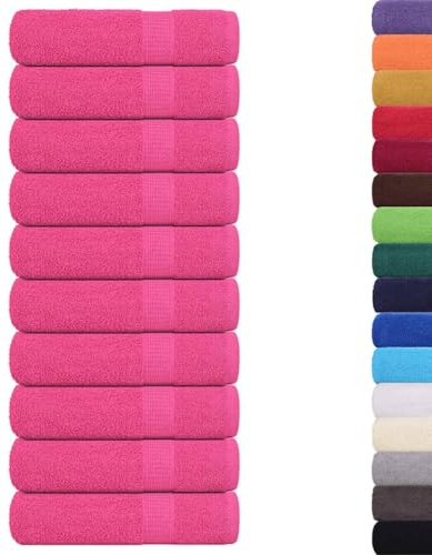 vidaXL Handtücher FROGN 10 STK. Rosa 50x100 cm 360 g/m² 100% Baumwolle, Badetuch, Gesichtshandtuch, Gästetuch, Gesichtstuch, Badetuch-Set, Hotelhandtuch