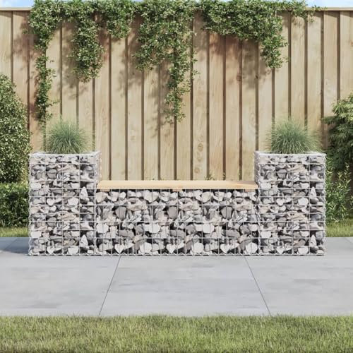 Juroupi Garden Bench Gabion Design 183x41x60.5 cm Solid Wood Pine,Furniture,Outdoor Furniture,Outdoor Seating,Outdoor Benches-834387