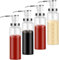 Lot de 4 distributeurs à pompe à sauce, sirop de café, bouteilles en verre de 500 ml avec pompes en acier inoxydable, anti-fuite, pompes de qualité alimentaire pour miel, sirops, huile, condiments,