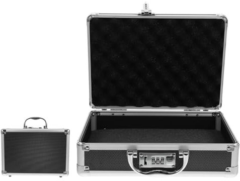 Amosfun Kasten Multifunktionaler Koffer tragbarer Reiniger Fallenschloss Hasp Sicherheitsschloss Koffer Tragbarer Hartschalenkoffer Tragbarer Werkzeug-Organizer Black