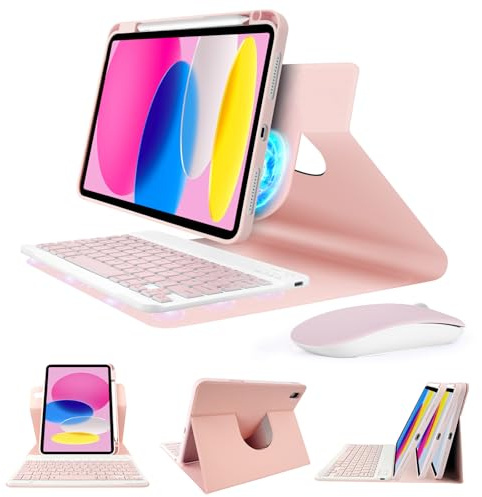 SOPPY Funda de teclado con mouse para iPad de 11ª generación (A13) de 11 pulgadas 2025, 10ª generación de 11.9 pulgadas 2022, diseño del Reino Unido, cubierta protectora delgada, teclado magnético