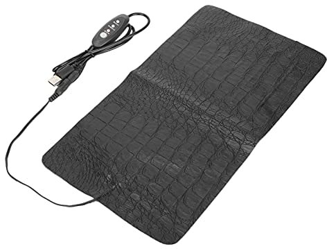 Reptile Heating Pad Small Large Reptile Heating Pad 7.5W/8.5W Adjustable Temperature Pu Leather for Lizards Snakes Turtles with 3 Speeds Convenient Premium Quality (S 3 to 5 Persons) (L 5 to 7