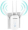 WONLINK 2025 Nouveau Répéteur WiFi Puissant NE3501, 1200Mbps Amplificateur WiFi Puissant, WiFi Extender WiFi Booster Couvre jusqu'à 100 m²,Repeteur WiFi avec Port Ethernet et 4 Antennes
