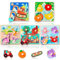 AMFUN Steckpuzzle Bauernhof, Holzspielzeug bestehend aus Puzzles mit Dschungeltieren,Holzpuzzle ab 1 Jahr (Gemischte)