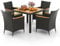 GIANTEX Rattan Gartenmöbel Set, Sitzgruppe Garten Lounge 4 Stühle mit Tisch, Rattan Lounge Möbel Outdoor, Terrassenmöbel Balkonmöbel Set für 4 Personen, Gartengarnitur Sitzgarnitur Garten Essgruppe
