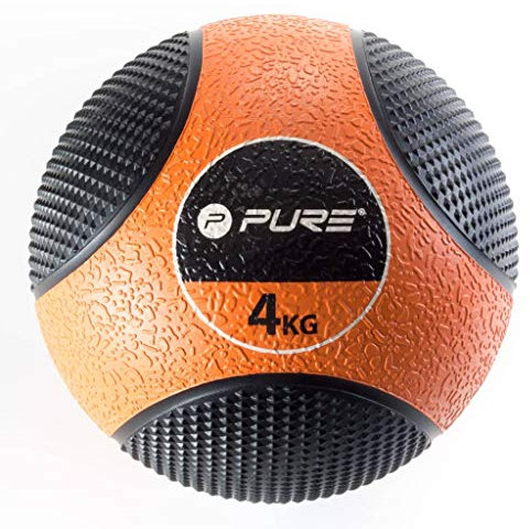 Pure2Improve Medizinball, orange, 4kg, Orange/Schwarz