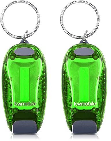 kwmobile 2er Set LED Sicherheitslicht - Blinklicht Licht Clip - Joggen mit Batterien Klett Armband - mehr Sichtbarkeit bei Dunkelheit - COB Upgrade