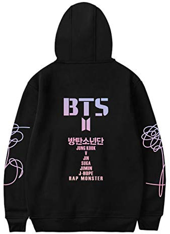 SERAPHY Unisex KPOP Kapuzenpullover Sweatshirts Pullover für Army Suga Jimin Jin Jung Jook J-Hope Rap-Monster V schwarz S
