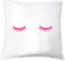 4you Design Kissen mit Wimpern - Zierkissen in weiß - schwarz & pink - Dekokissen 40x40 - Motiv - Kissenbezug mit Reißverschluss (Pinke Wimpern)