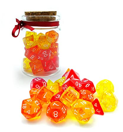 Bescon Mini Dice Gem Set 21pcs -21 Gem Mini Polyhedral Dice, 3 Colors in Complete Set of 7, Miniature 10MM Dice Size