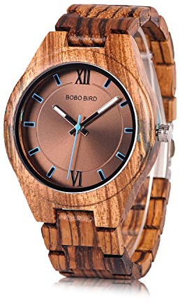 BOBO BIRD Spezielles Design Herren-Holz-Uhren, Sport-Quarz-Uhren