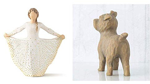 Willow Tree Butterfly Figurine & Love My Dog Small Standing Figurine