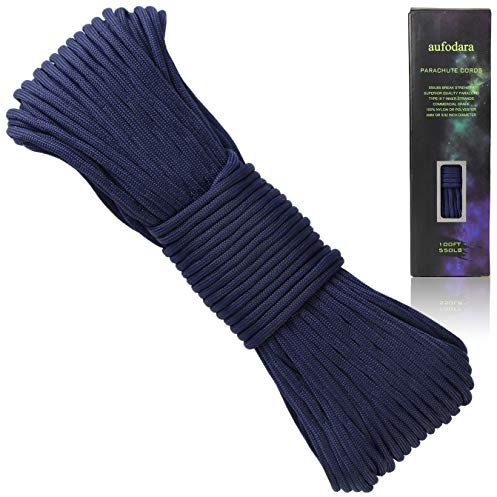 100ft 550 Paracord 4mm 7 Strand Nylon Rope Parachute Cord Outdoor Camping Survival Lanyard Rope (Navy blue)