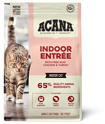ACANA Dry Cat Food for Indoor Cats Indoor Entrée Chicken Turkey Whole Herring and Rabbit 4lb Bag