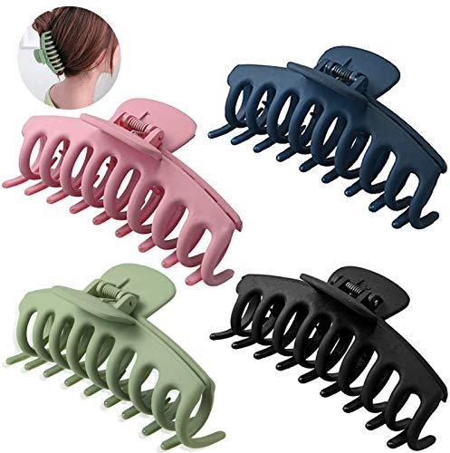 4 Pezzi Pinze per Capelli, Clip ad Artiglio,Capelli Clip Artiglio di Plastica da Donna,Antiscivolo Mollette per Capelli,Clip di Big Hair Claw,Fermagli per Capelli Grandi
