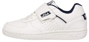 FILA C. Court Velcro Kids Sneaker, White-Medieval Blue, 35 EU