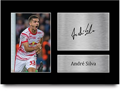 HWC Trading A4 Andre Silva RB Leipzig Geschenke Gedrucktes Signiertes Autogramm Foto für Fußball Anhänger and Fans
