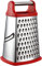VBOK IGFE Rallador de 4 lados de acero inoxidable, para rallar grueso y fino, para frutas, verduras, zanahorias, queso, apto para lavavajillas, color rojo