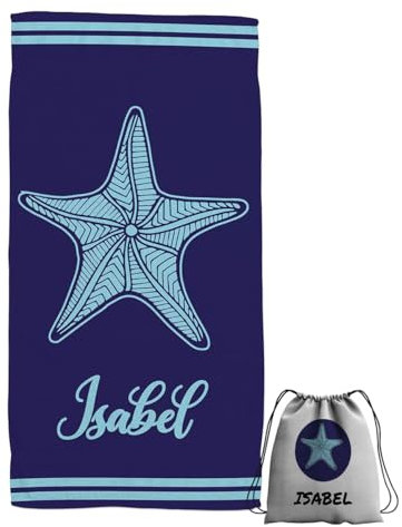 ZPUBLI+ Toallas de Playa o Ducha Personalizadas con tu Nombre. Toallas para Camping, para Piscina, Toalla para baño, Toalla de Ducha. (Toalla Estrella de mar)