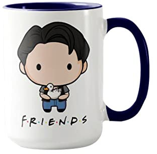 FRIENDS Pyramid International (Joey Chibi) - Taza de cerámica interior azul de 315 ml, tamaño único
