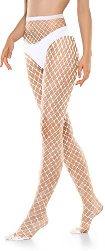 Medias de Malla para Mujer - Blancas, Negras, Sexy, Elásticas - Muslo Alto, Cruzadas, Cintura Alta - Estilo Pescado