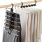 Sternstunde 6 in 1 Acciaio Inossidabile Grucce Pantaloni, Appendini Salvaspazio Armadio, Antiscivolo Appendiabiti per Pantaloni Magici, Porta Pantaloni per Armadio, Gruccia Pantaloni