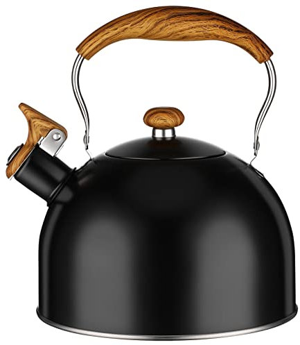Cabilock 2. Bollitore Per Tè Con Fischietto In Acciaio Inossidabile Da 5 Litri Teiera Con Manico In Legno Bollitore Per Fischio Bollitore Per Acqua Calda Bollitore Per Fornelli A Gas Da