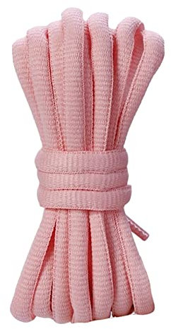 [PAIRE] Lacets ronds ovales 6 mm x 140 cm, lacets souples pour baskets, tricot polyester, sport, décontracté, randonnée, alpinisme, marche, course à pied, rose clair, Taille unique