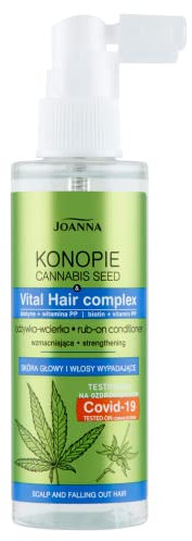 JOANNA Konopie Haarpflege Haarspülung zum Einreiben Pflege für Ausfallendes Haar Feuchtigkeitsspendend und Stärkend mit Hanfsamen-Extrakt und Vital Hair Complex und Biotin 100 ml