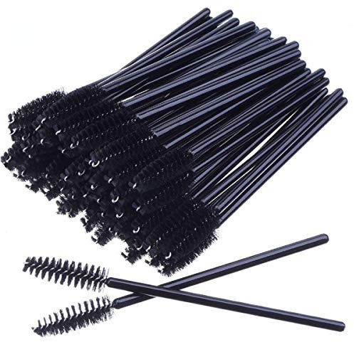 50 PCS Einweg-Wimpernbürsten Mascara Zauberstäbe Wimpern-Augenbrauen-Applikator Kosmetische Make-up-Pinsel-Tool-Kits (Schwarz)