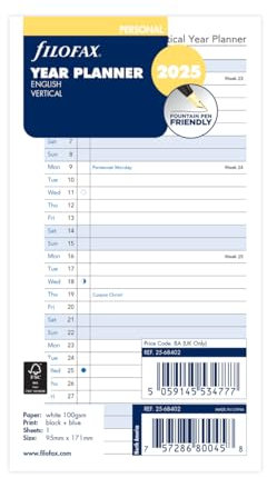 FILOFAX Kalendereinlage Personal Jahresplaner vertikal (E)2025