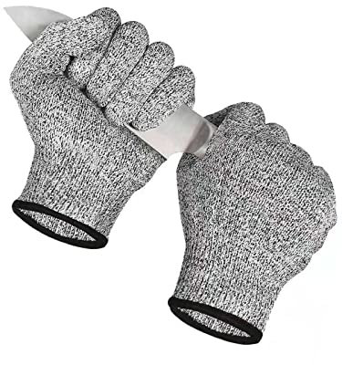 AmzFirst 2 Paar Level 5 Schnittschutzhandschuhe kinder 8 jahre, schnitzhandschuhe für kinder 7 jahre, lebensmittelecht, schnitthandschuhe küche 9 jahre, (Geeignet für 7-9 Jährige), Größe 5/XXS