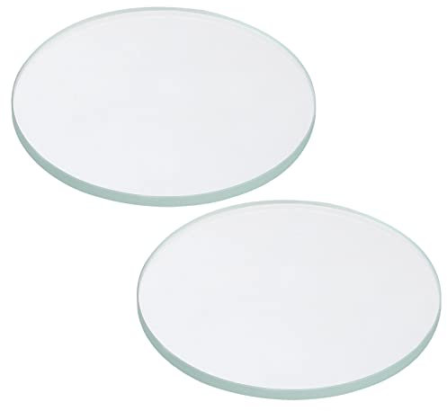 PATIKIL 1,57x0,08 Diámetro Linterna Cristal Lente, 2Uds Pulido Borde Cristal Lente para LED Luz Fuente Lente Manual Linterna Reemplazo, Transparente