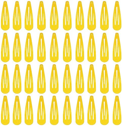 DAZISEN 40-Pack Haarspangen Für Mädchen Metall Snap Kinder Barretten Frauen Haarzubehör, Bunte Süßigkeiten Schöne Einfache Frisur Clips，Gelb