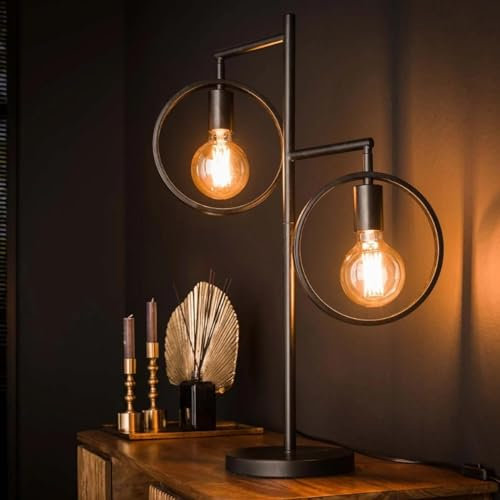 famlights Industrie Tischlampe Idris Vintage Look/Steampunk Tischleuchte Tischlampe E27 / Metall Wohnzimmerlampe Nachttischlampe Vintage Landhaus Industrial Schlafzimmer Wohnzimmer