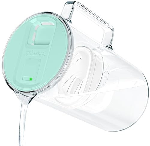 Wessper Wasserfilter Kanne mit LED-Anzeige 3l, Glas wasserkanne mit aktivkohle filter, Wassekrug mit wasserfilterkartuschen für trinkwasser BPA FREE -Minze