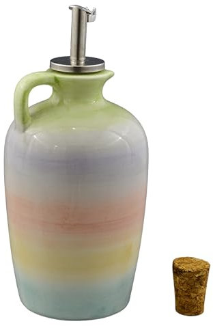 Doni Bomboniere Comunione 4PZ Bottiglia Oliera con Colori Pastello Oliere Orci Anfore Utili Cresima Matrimonio Nozze Anniversario Cucina Idee Regalo Complete Originali Economiche