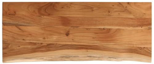 vidaXL Tischplatte, Rechteckig Holzplatte mit Baumkante, Holztischplatte Möbelplatte für Beistelltisch Bartisch, Platte Massivholzplatte Ersatzplatte, 120x50x3,8cm Massivholz Akazie