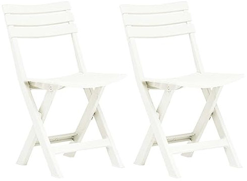 GuyAna Klappbare Gartenstühle StüHle FüR DraußEn Gartenstuhl Klappbar TerrassenstüHle KlappstüHle 2 STK. Kunststoff Weiß