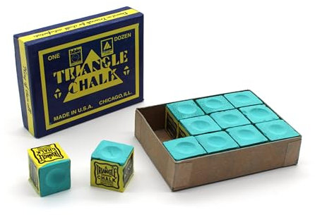 BILMAG Billard Zubehör Billardkreide Billard Triangle Chalk, 12er Pack, Blau & Grün (Grün)