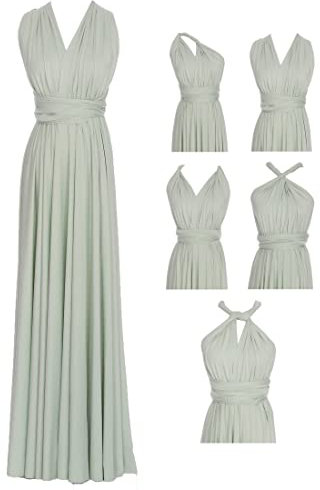 Edaydress Umwandelbares Maxikleid, vielseitig verwendbar, für Party, Hochzeit, Brautjungfer, lange Kleider, Cf106 Green Lily, Einheitsgröße Mehr