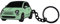 BIHEE Porte-Clés Compatible Avec Fiat 500, Mini Accessoires de Porte Clé de Voiture en Métal pour Cadeau, Vert