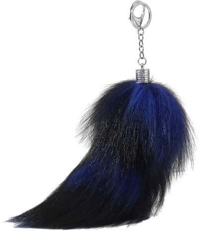 Fuchspelzschwanz-Schlüsselanhänger, super riesig, flauschig, echter Fuchsschwanz, Anhänger, hängende Ornament, Cosply Spielzeug, Handtasche, Zubehör, Schlüsselanhänger (D), D, Einheitsgröße, D,