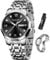 Taxau Uhr Herren Silber Luxus Schwarzes Gesicht mit Datum Edelstahl Uhren Business Mens Kleid Uhr Römische Uhren für Männer wasserdichte analoge Quarz Herrenuhren Klassische Reloj para Hombre