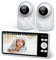 Sebikam Babyphone mit 2 Kameras 5 Zoll 720P HD IPS-Bildschirm Video Babyphon ohne WLAN, 4000mAh Akku PTZ 355°, VOX-Modus, Nachtsicht, 2-Wege-Audio, Gegensprechfunktion, Temperaturanzeige, Schlaflieder