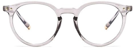 AOOLIA Runden Lesebrille Damen, Ultraklare Sicht Männer Frauen Lesebrille Lesehilfe, Lesebrillen Sehhilfe Blaulichtbrille (Grau, 1.75, x)