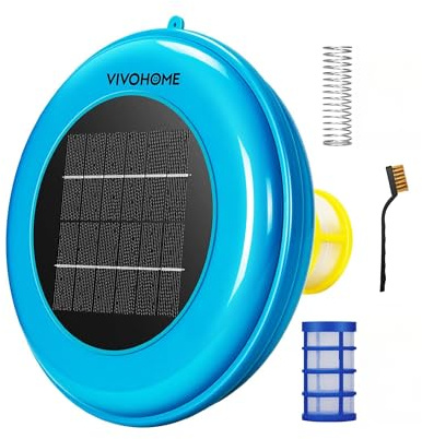 VIVOHOME Ionizador solar para piscina, redondo, color azul