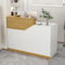 Empfangstheke, Rezeptionstheke, Bürotheke Rezeption Tisch Mit Abschließbaren Schubladen, Tresen Bar Theke, Verkaufstresen, Kassentisch, Für Kosmetikstudio Rezeption(White+Wood-A,120x45100x120cm)