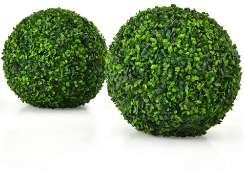 SOARS 2 Bolas de Boj Artificiales, Bola de Boj 40cm, Topiario Planta Artificial Decorativa Planta de Interior para Jardín, Oficina, Boda