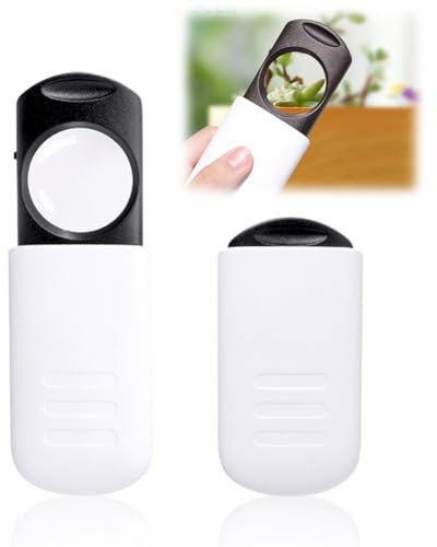 Microscope de poche 8X – Loupe de poche pour observer les champignons nuisibles ou les petits parasites dans les plantes en pot ou pour lire des livres, loupe avec lumière LED, avec 3 piles LR44